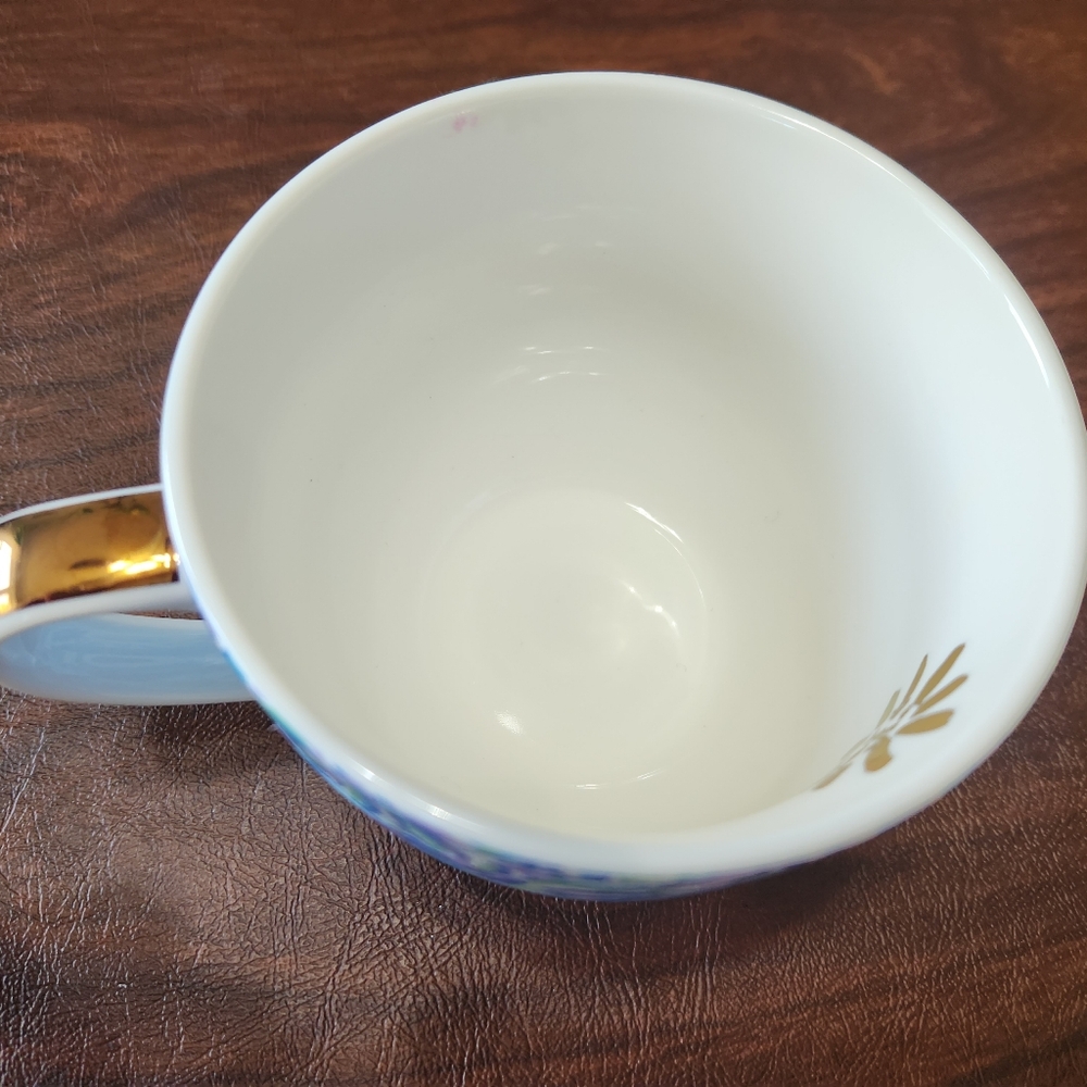 Lilly Pulitzer Coffee Mug Lion Around Blue Green Floral NWOT - Picture 5 of 5